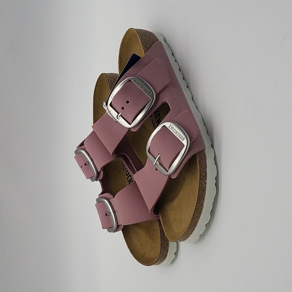 556- Birkenstock Arizona Big Buckle Sandals Pink Leather Size 36 EU / 5 US NWT - Picture 3 of 11